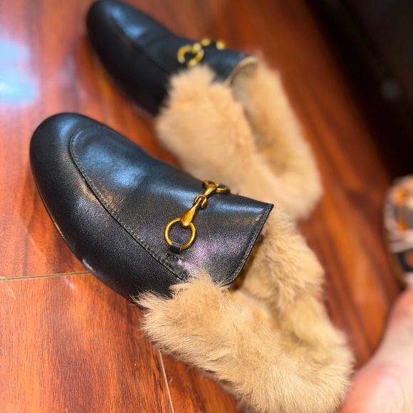 Black Fur-Lined Loafers - Picture 6 of 10
